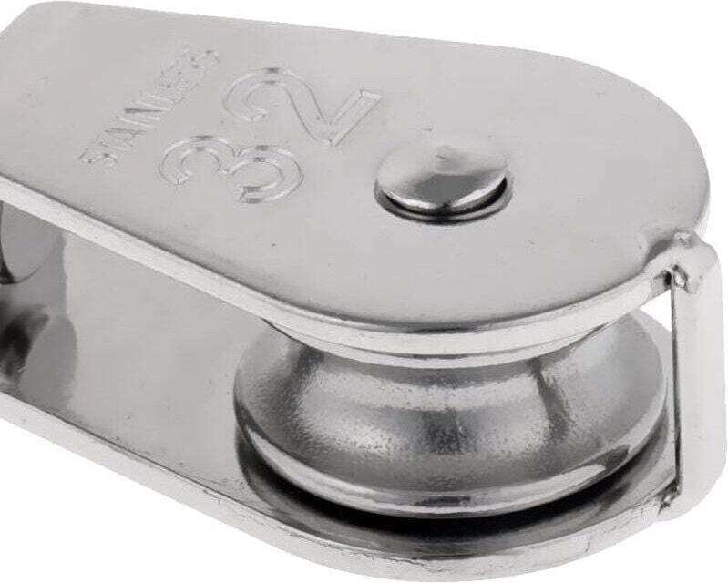 Hochleistungs-Seilrolle mit einer Scheibe und drehbarem Flaschenzugblock aus Edelstahl, maximale Belastung 35–1000 kg – ...