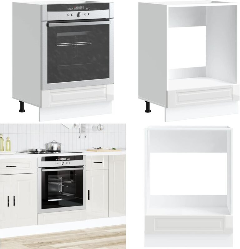 Herdumbauschrank Porto Hochglanz-Weiß Holzwerkstoff - Vidaxl