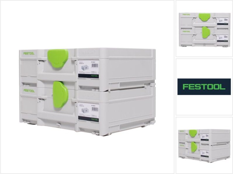 Systainer Set 2x SYS3 m 137 ( 2x 204841 ) 10,4 Liter 396x296x137mm Werkzeugkoffer koppelbar - Festool
