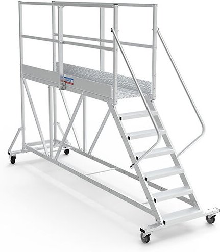 Mobile Plattform mit Geländer rechts und links - Maximale Arbeitshöhe 5.00m - PTF2515-GD