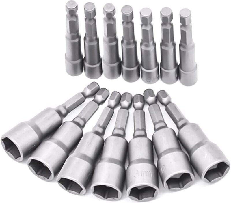Thumbnail - 14-teiliger 6-19-mm-Schraubendreher-Steckschlüssel-Bit-Adapter, Sechskant-Steckschlüssel-Bit für Handbohrmaschine, Elekt...