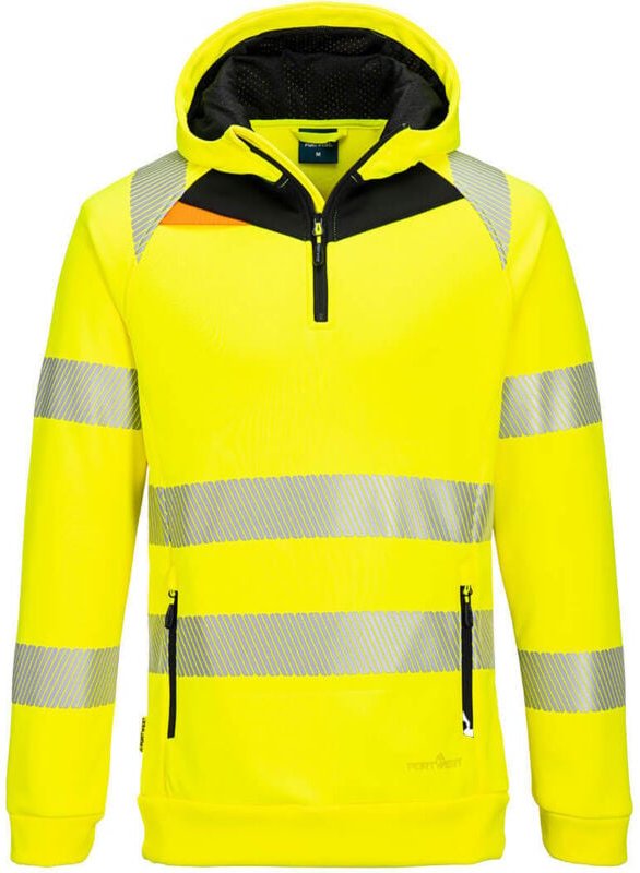Sweat DX4 Hi-Vis 1/4 Reißverschluss Hoodie Gelb/Schwarz XL