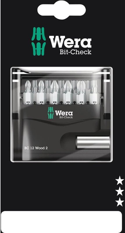 Wera Bit-Check 12 Wood 2 SB 05136391001 Bit-Set 12teilig 1/4" (6.3 mm) inkl. Bithalter