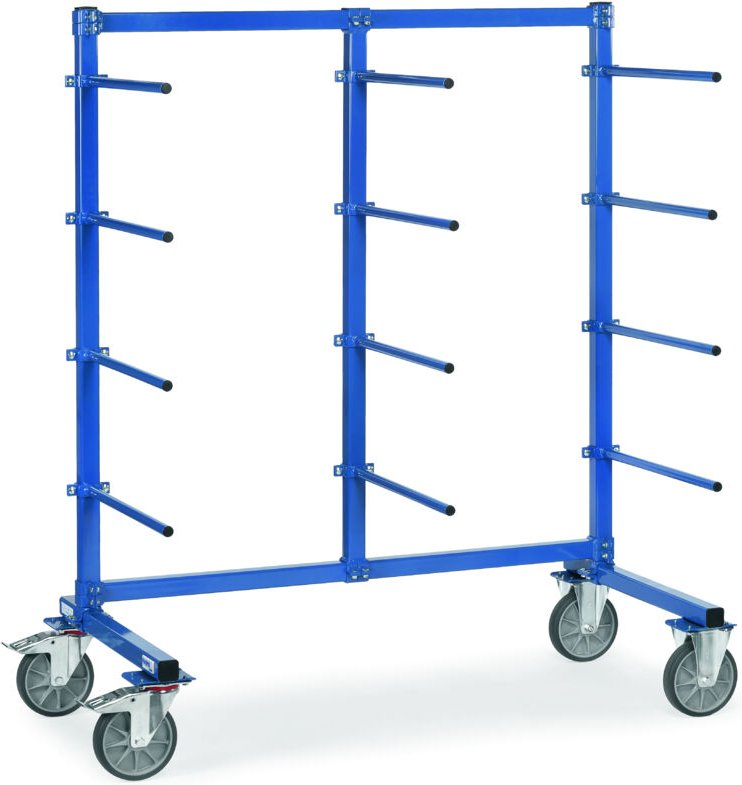 Fetra Tragarmwagen 2000x800mm, 12 Tragarme einseitig mit PVC-Schlauch überzogene Tragarme