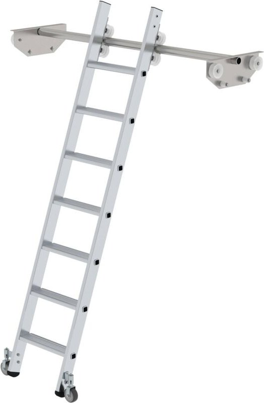 Günzburger Steigtechnik - Stufen-Regalleiter fahrbar für Doppelregal 7 Stufen - 044607