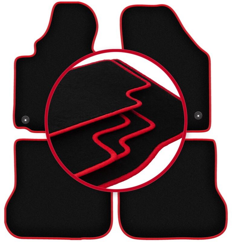 CARLUX-RED Autofußmatten für: Volkswagen Caddy 2K Minivan (2004-2010)