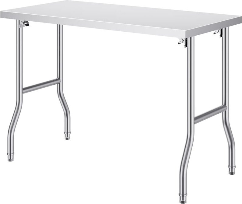 48 x 24 Zoll klappbaren Vorbereitungstisch, Edelstahl kommerzielle Workstation, Heavy-Duty-Küchentisch für Haus, Restaur...