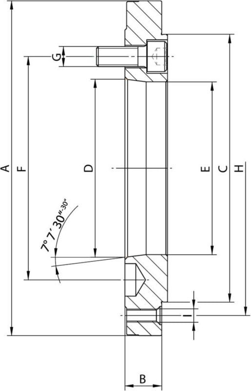 Röhm Stahl-Zwischenflansch nach DIN ISO 702-1 Flanschgröße 6 Ø 165 futterseitig nach DIN 6350 - 182912