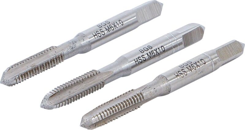Bgs Technic - bgs Gewindebohrer-Satz Vor-, Mittel- und Fertigschneider M6 x 1,0, 3-tlg.