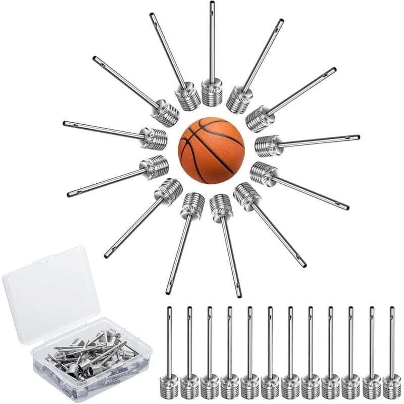 30 Gonfiatori per palloni, Ago per gonfiaggio palloni, Pompa per palloni da calcio con pratica custodia, Aghi per gonfia...