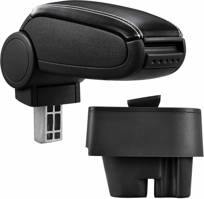 Mittelarmlehne Peugeot 207 SW CC mit Staufach Kunstleder Schwarz mit weißen Nähten pro.tec