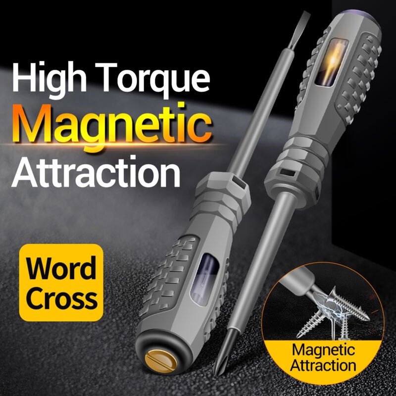 Jeffergarden - Aneng B04 2PCS Elektrischer Spannungstester Stift geschleift/Phillips Schraubendreher Neon Glühbirne Magn...