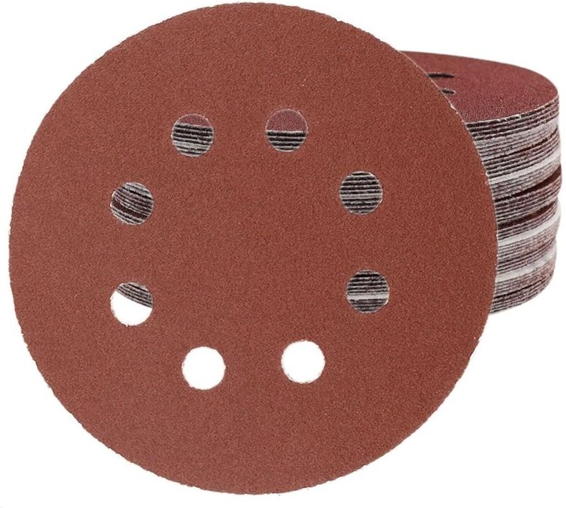 125 mm Schleifscheiben, Schleifpapier mit 80er-Körnung, 50 Stück, 8 Löcher, Schleifscheibe für Exzenterschleifer