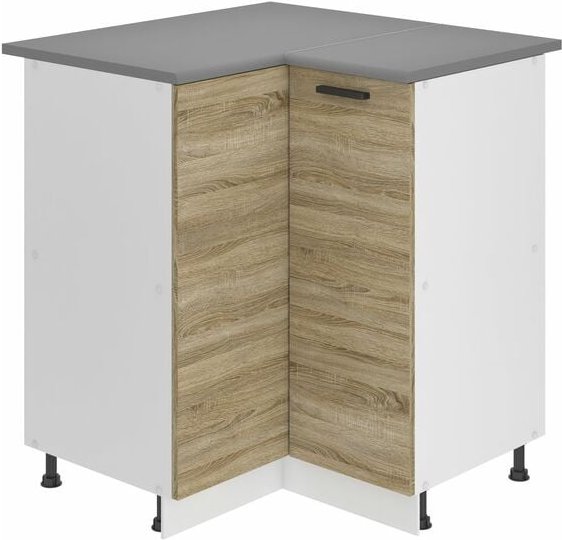 Unterschrank Küche, Küchenunterschrank 90 cm Breite. snp Küchenunterschrank mit Arbeitsplatte. Eckschrank Küche mit 1 Tü...