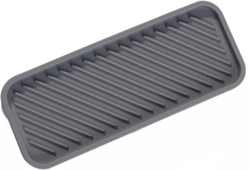Thumbnail - Spülbecken-Organizer aus Silikon – 2er-Pack Abtropfmatte 9 x 22,5 cm Küchenschwammhalter Seifenschale
