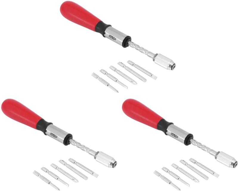 3X 260MM Spiral Schraubenzieher Hand Drücken Ratschen Schraubendreher mit Schlitz und Schraubendreher Bits