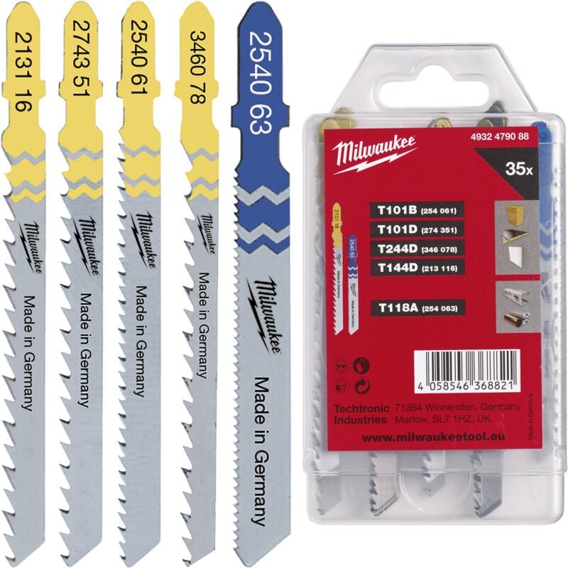 Satz mit 35 Stichsägeblättern, ausgeschnitten