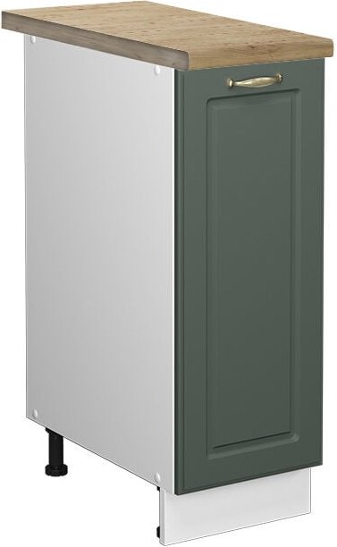 Vicco - Küchenschränke Fame-Line, Grün-Gold Landhaus, 30 cm , ap Eiche