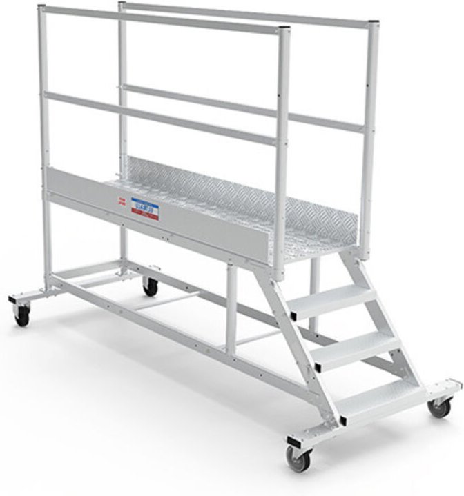 Mobile Plattform mit Geländer rechts und links - Maximale Arbeitshöhe 3.20m - PTF206-GD