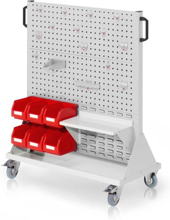 Kappes RasterMobil® mobiler Arbeitsplatzschrank Größe 3 1230x1000x500mm 4 Lochplatten 2 Schlitzplatten 28-teilig - licht...