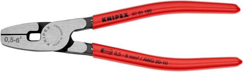 Knipex - 97 81 180 Crimpzange Aderendhülsen 0.5 bis 6 mm²