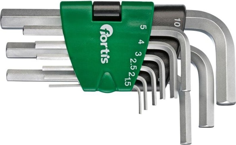 Fortis Winkelschraubendreher-Clip 9-tlg. 1,5-10 mm