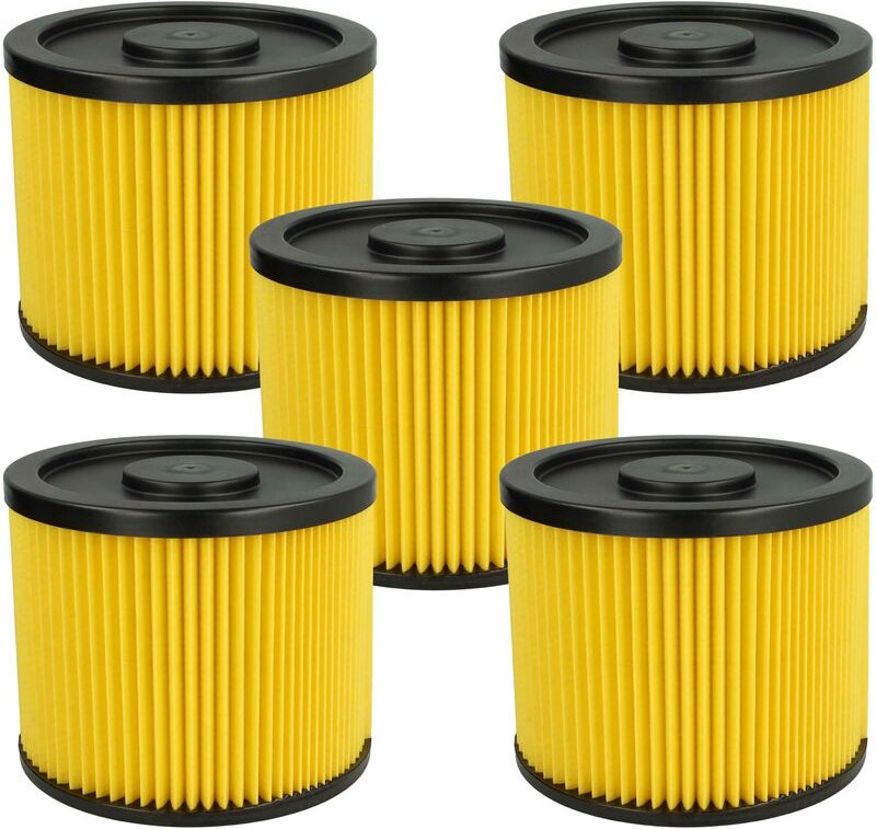 5x Faltenfilter kompatibel mit Lidl Parkside pnts 1400 A1, 1400 B1, 1400 C1, 1400 D1, 1400 E2 Staubsauger - Filter, Patr...