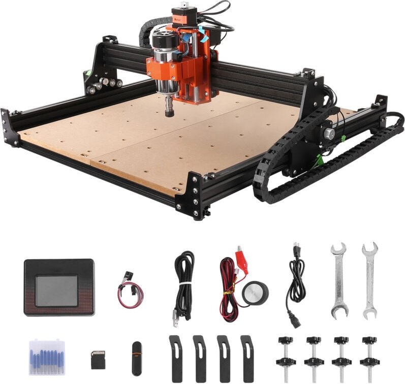 Thumbnail - 300W CNC-Fräsmaschine, 3-Achsen-GRBL-Steuerung für Holzgravur,Schnitzen und Fräsen. 400 x 400 x 60 mm/15,75 x 15,75 x 2,...