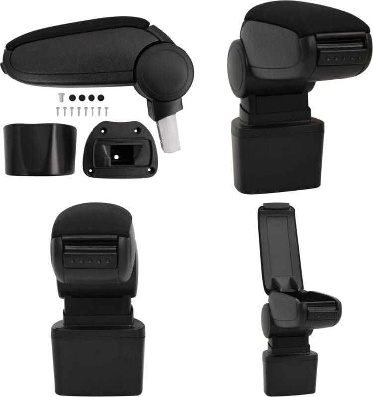 Vidaxl - Auto-Armlehne Schwarz 14,5x31,5x(30-48) cm abs - Auto Armlehne - Auto Armlehnen - Home & Living - Schwarz