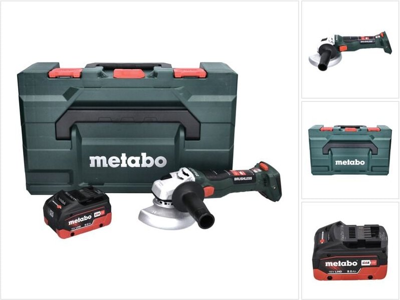 Metabo - w 18 lt bl 11-125 Akku Winkelschleifer 18 v 125 mm Brushless + 1x Akku 8,0 Ah + x - ohne Ladegerät
