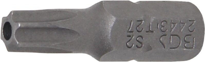 Bgs Technic - Bit Länge 25 mm Antrieb Außensechskant 6,3 mm (1/4') T-Profil (für Torx) mit Bohrung T27