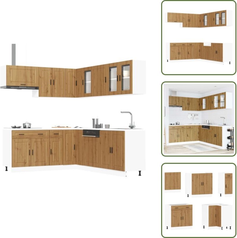 11-tlg. Küchenschrank-Set Porto Artisan-Eiche Holzwerkstoff - Küchenschrank-Set - Küchenschrank-Sets - Küchenzeile Einba...