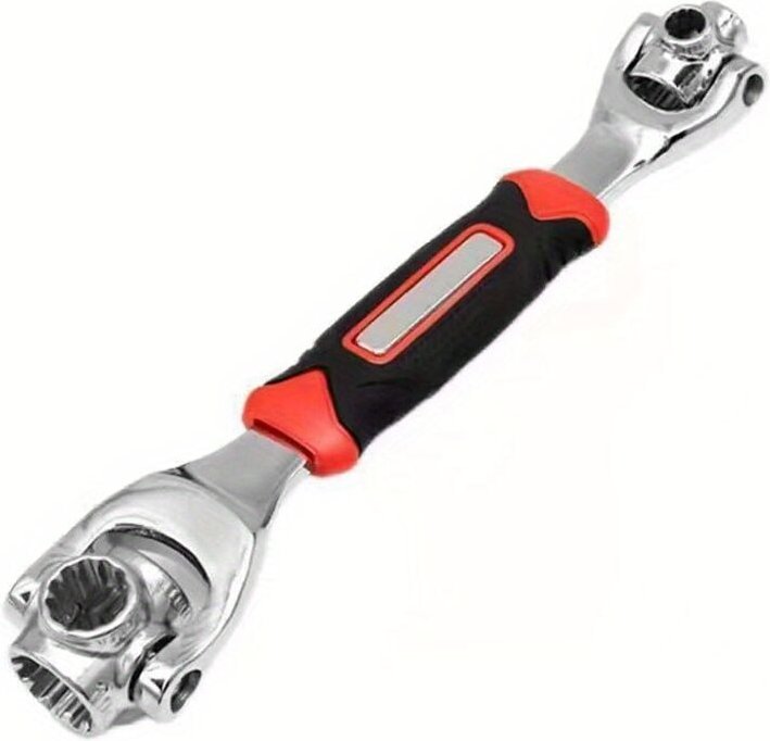 Dolaso - 1-teiliger 52-in-1-Steckschlüsselsatz, Multifunktionsschlüssel, 8–19 mm, rutschfester Griff, drehbarer Universa...