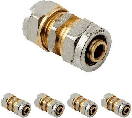 Suinga - 5 Stück Hülse für Mehrschicht Kompressionsschlauch 16mm, ohne Crimpmaschine, grau