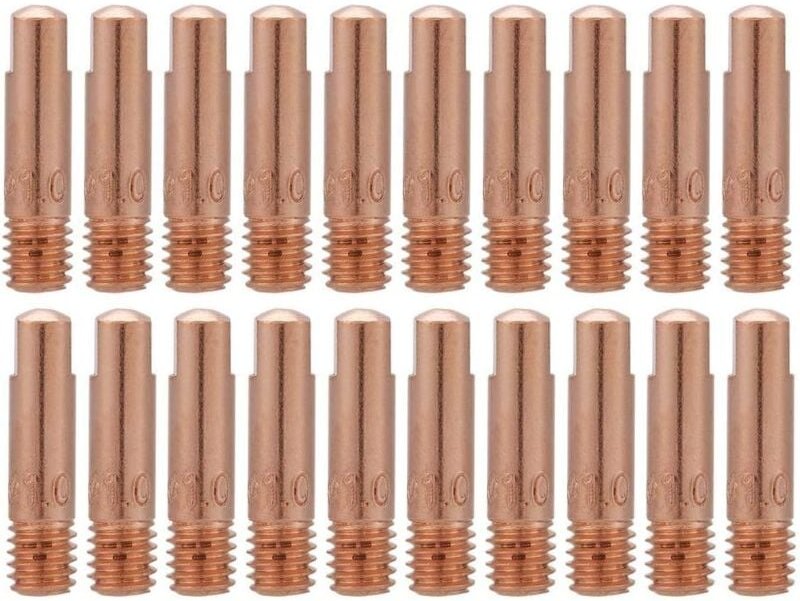 Memkey - 20 Stück Kupfer-Kontaktspitze, Kontaktrohrdüse für 15AK MIG/MAG-Schweißbrenner-Verbrauchsmaterialien, 1,0 mm