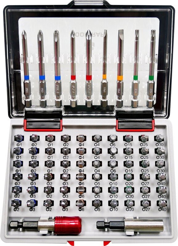 1613609 Bit-Set 71teilig Schlitz, Kreuzschlitz Phillips, Kreuzschlitz Pozidriv, Innen-Sec - Toolcraft