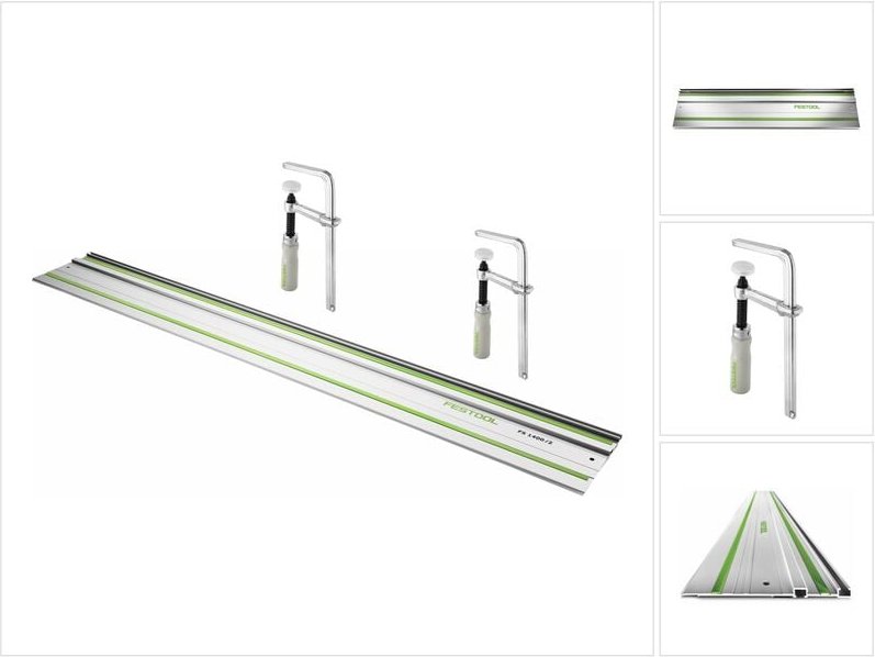Fs 1400/2 Führungsschiene 1400 mm ( 491498 ) + 2x fsz 120 Schraubzwinge ( 489570 ) - Festool