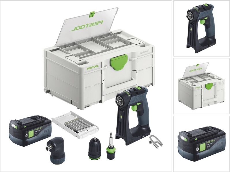 Festool CXS 18-Basic-Set Akku Bohrschrauber 18 V 40 Nm Brushless + 1x Akku 5,0 Ah + Systainer - ohne Ladegerät