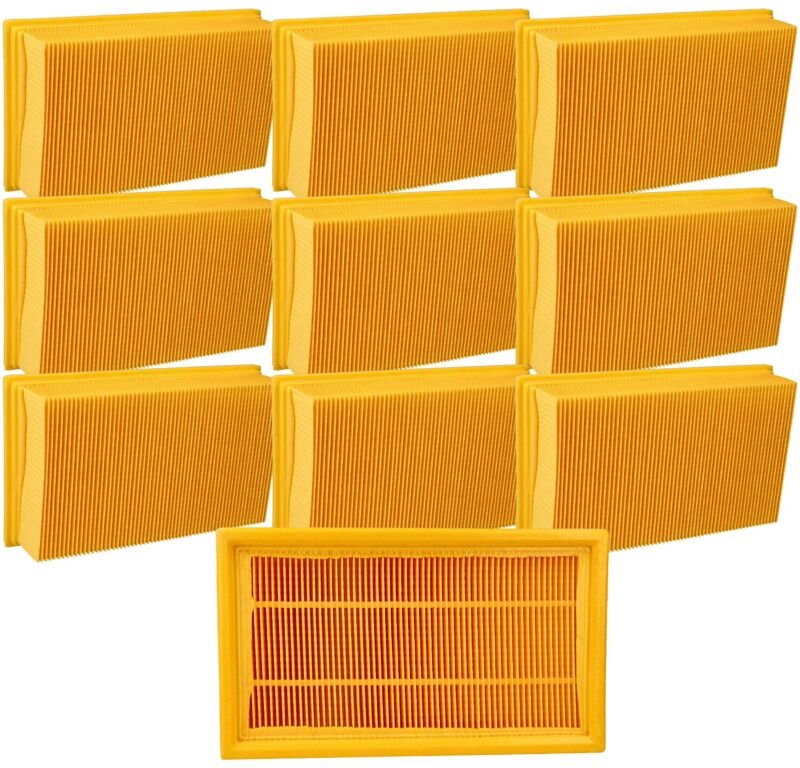 10x Flachfaltenfilter Ersatz für Bosch 607432033 für Nass- und Trockensauger, Staubsauger - Filterelement - Vhbw