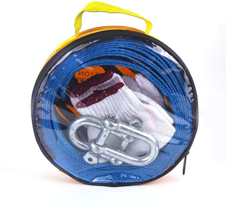 Abschleppseil, 5 m, 8 Tonnen, Abschleppgurt, Nylon-Zugseil mit rutschfesten Handschuhen und U-Haken zum Abschleppen von ...
