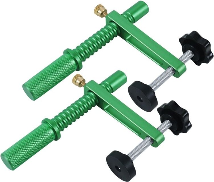 2 Stück Bank-Hundeklemme, Hundelochklemmen für die Holzbearbeitung, verstellbare Schnellspannklemme aus Aluminiumlegieru...