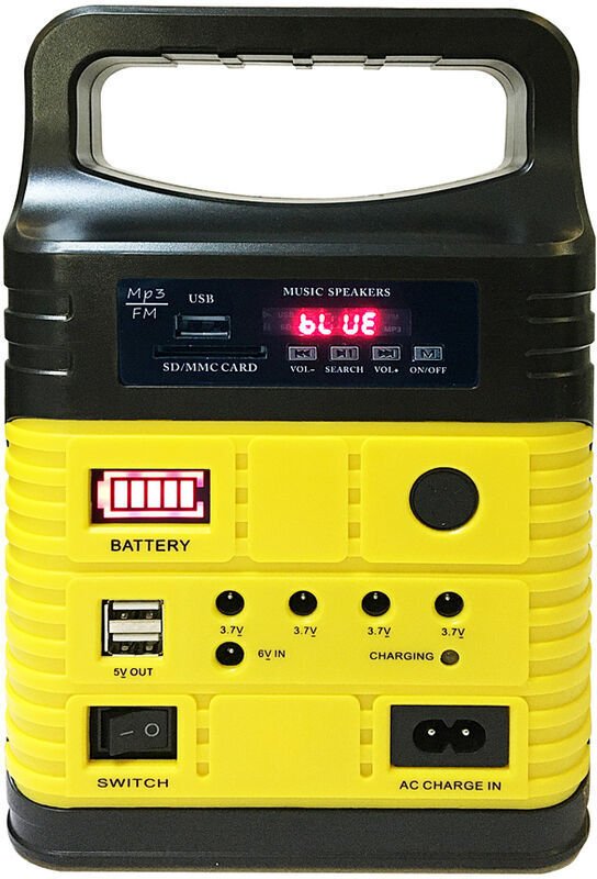 Tragbarer Solargenerator Outdoor Camping Beleuchtungssystem BT Radio MP3 Polykristallines Solarpanel mit 3 LED-Leuchten ...