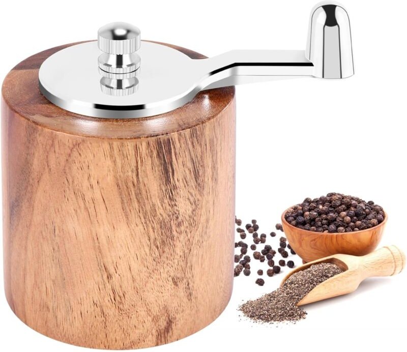 Kcvv - Manuelle Pfeffermühle, vielseitiges manuelles Gewürzmühlenwerkzeug mit langer Kurbel für Pfeffermühle, Kräuter, M...