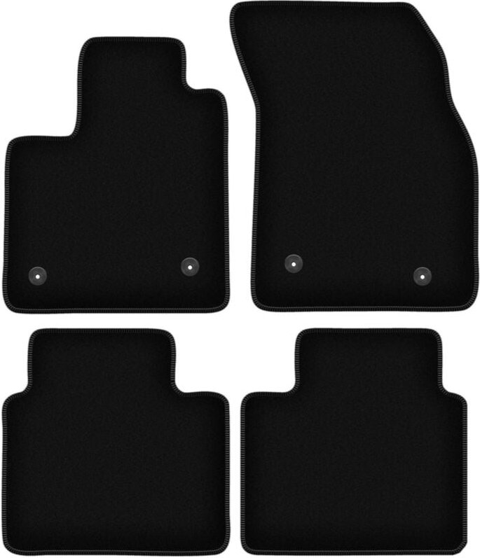 BASIC schwarze Veloursmatten für: Ford Focus MK4 Fließheck, Limousine, Kombi, Turnier, Turnier Active (2018-)