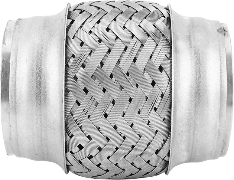 Universal-Auspuffrohrbalg, Edelstahlgeflecht, flexibler Schlauch, 2,5 Zoll Durchmesser, 4 Zoll Länge - Eosnow