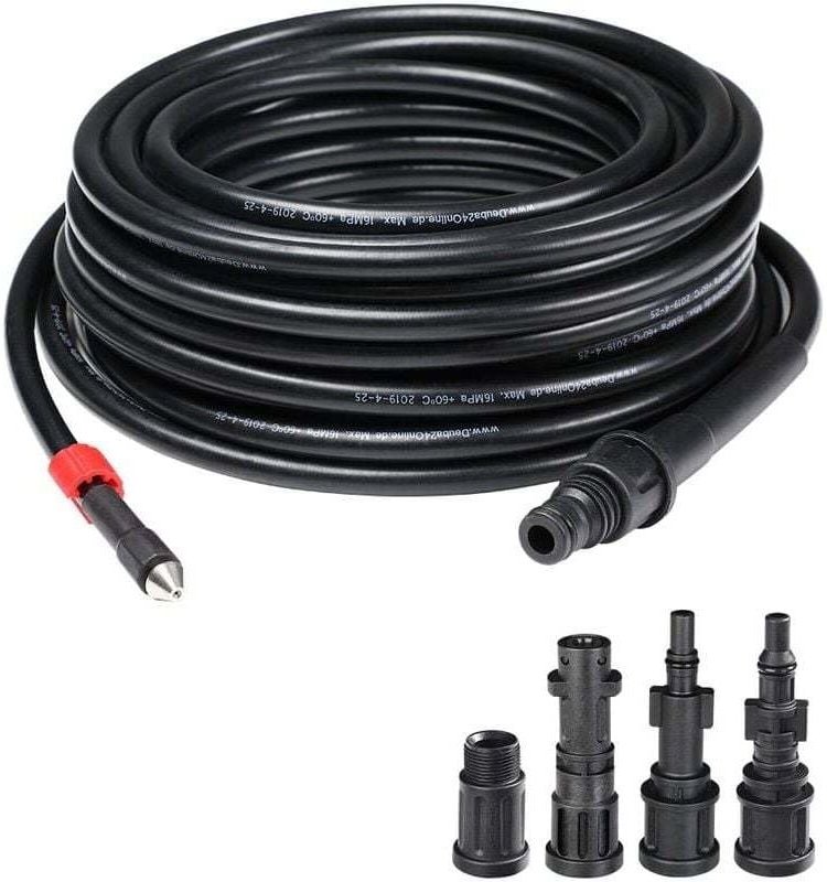 Tubo flessibile per idropulitrice ad alta pressione da 10 m, tubo flessibile nero per dragaggio, pulizia degli scarichi