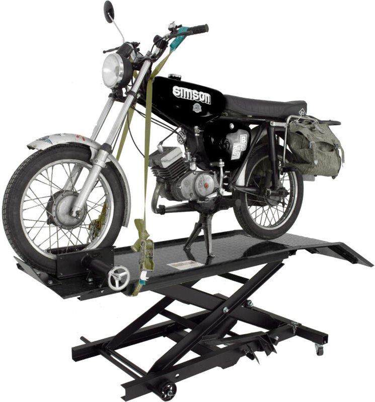 Baumarktplus - Motorradhebebühne hydraulisch 360 kg Breite 47 cm kleine Montagebühne Heber Motoradlift Lift schwarz