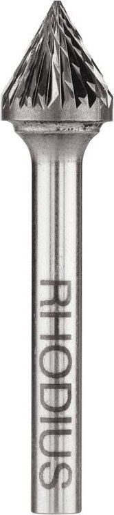RHODIUS HF J TOP, 1 Stück, 9,6 x 8,0 x 6,0 x 56 mm, Hartmetall-Frässtift Form J