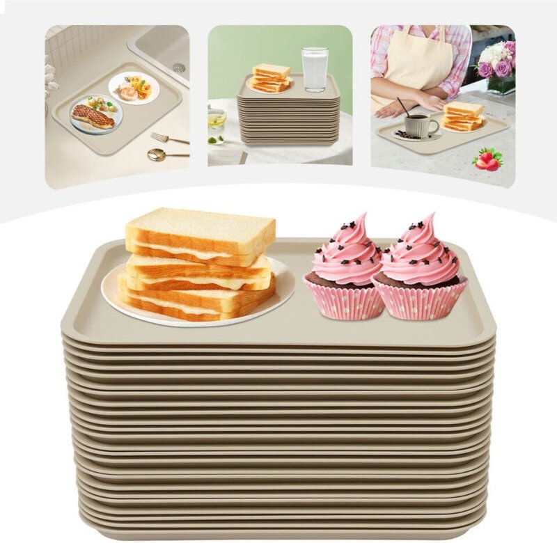 Serviertablett für Cafeteria Restaurants 13.39" x 9.45 ", Khaki
