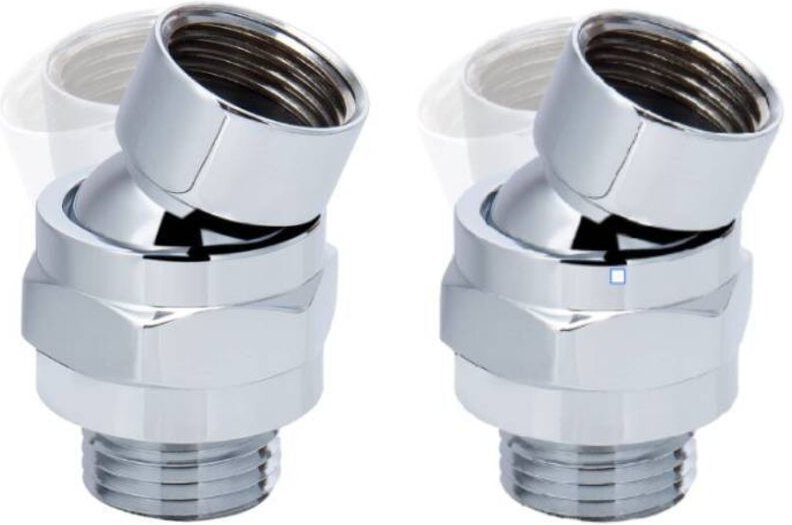 2er-Pack verstellbares Kugelgelenk aus Messing, Duschanschluss-Drehkugel, Duschkugelgelenk-Adapter zum Verbinden von Dus...